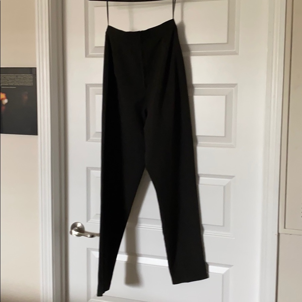 Pinned stripped blackish pants